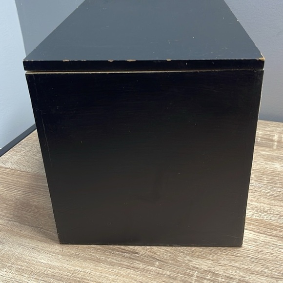 Vintage Vibe Maple Syrup Storage Box Black White Hinged Cover - Picture 9 of 14